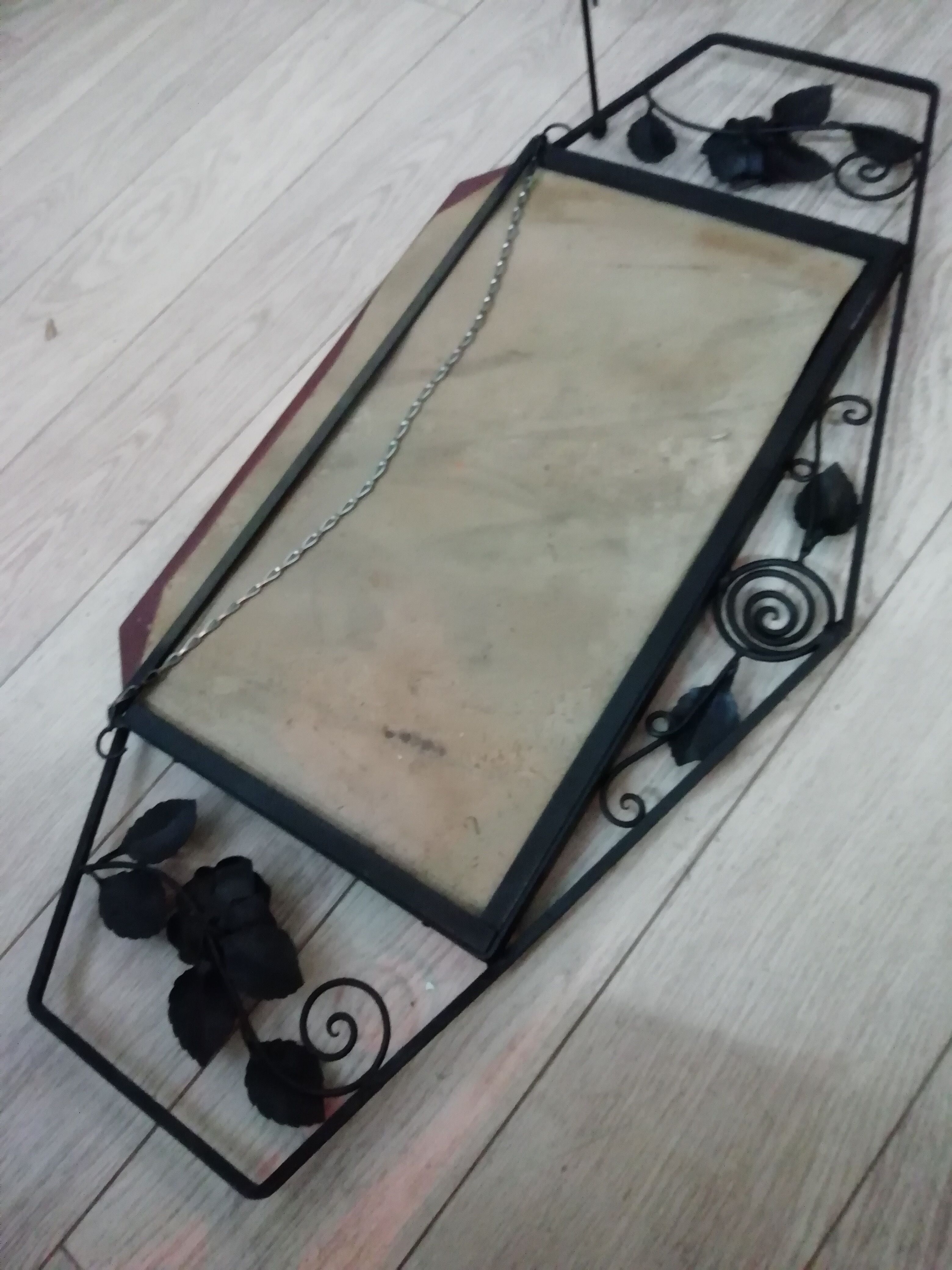 "Art-deco" rose mirror, 90x45cm