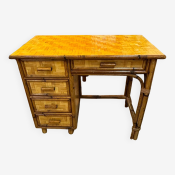 Woven bamboo desk from the 50s/60s