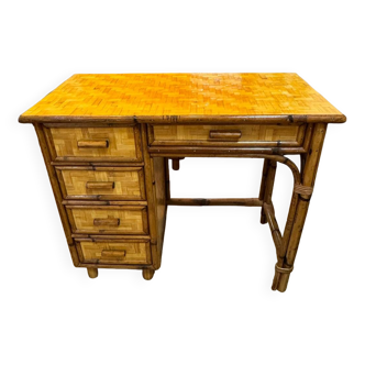 Woven bamboo desk from the 50s/60s