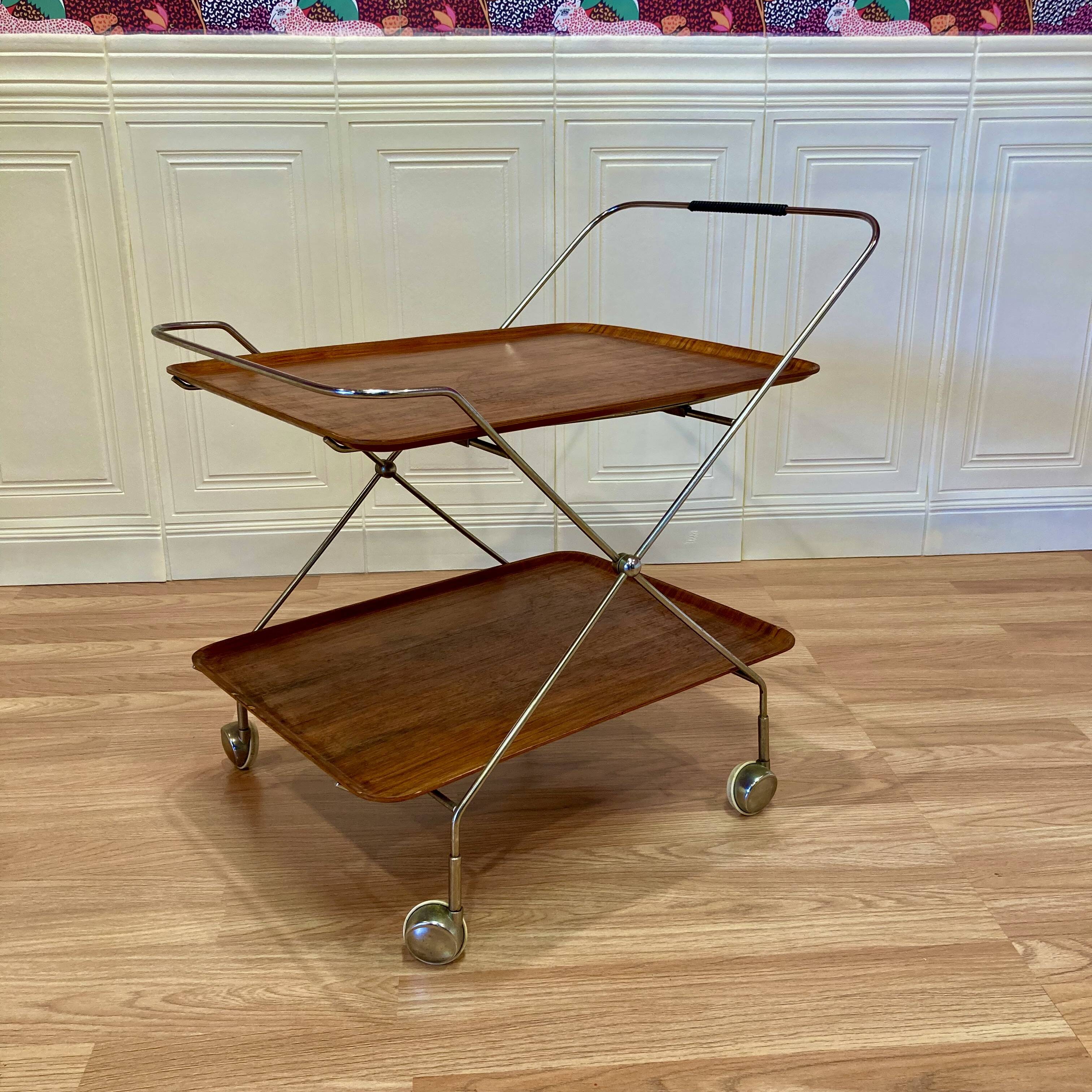 Modular serving cart "Scandinavian design Paul Nagel" 1950.