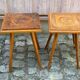 2 solid wood bedside tables carved from the 1950s.