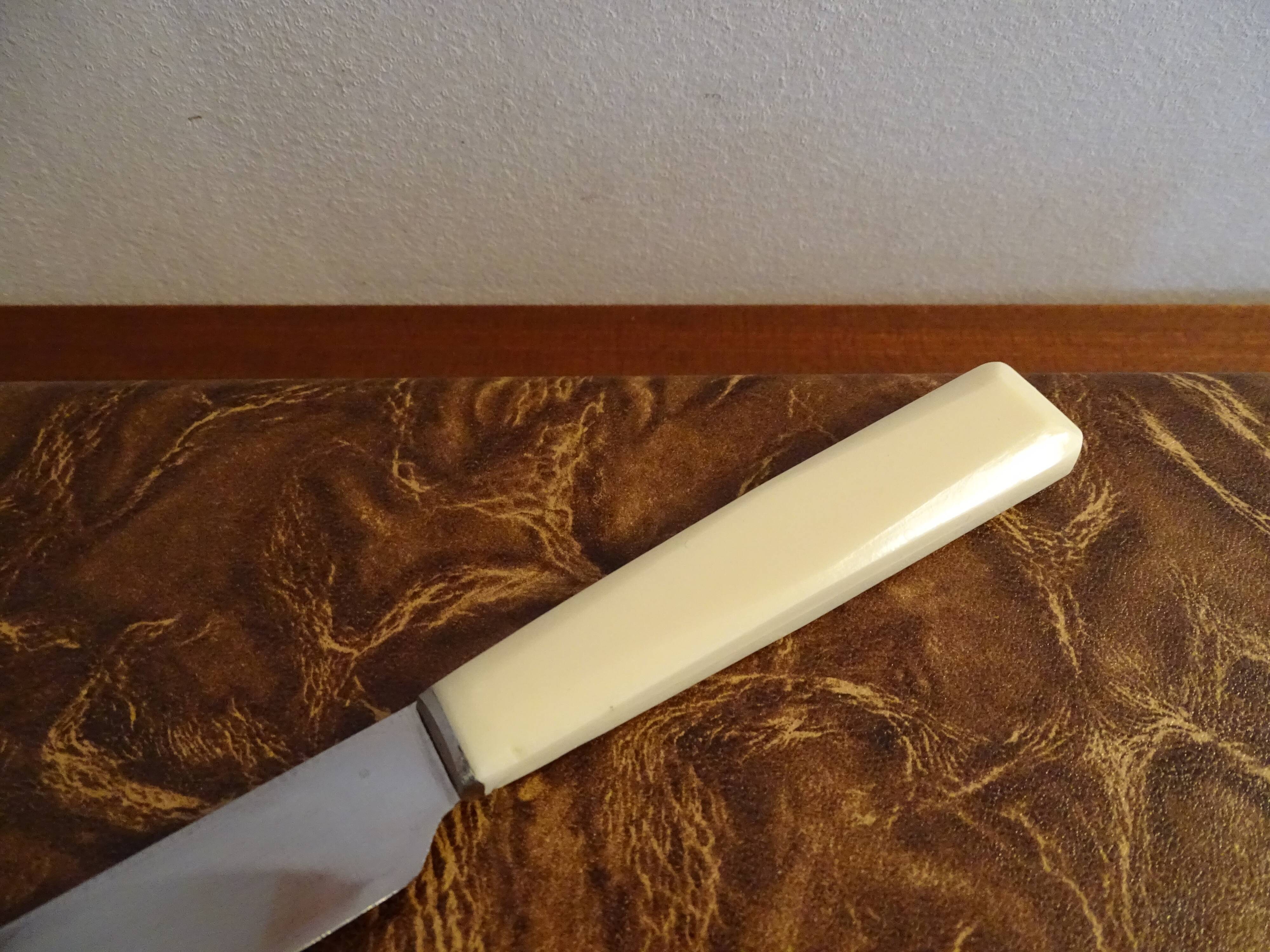 12 knives handled in Art Deco bone 1930 in case