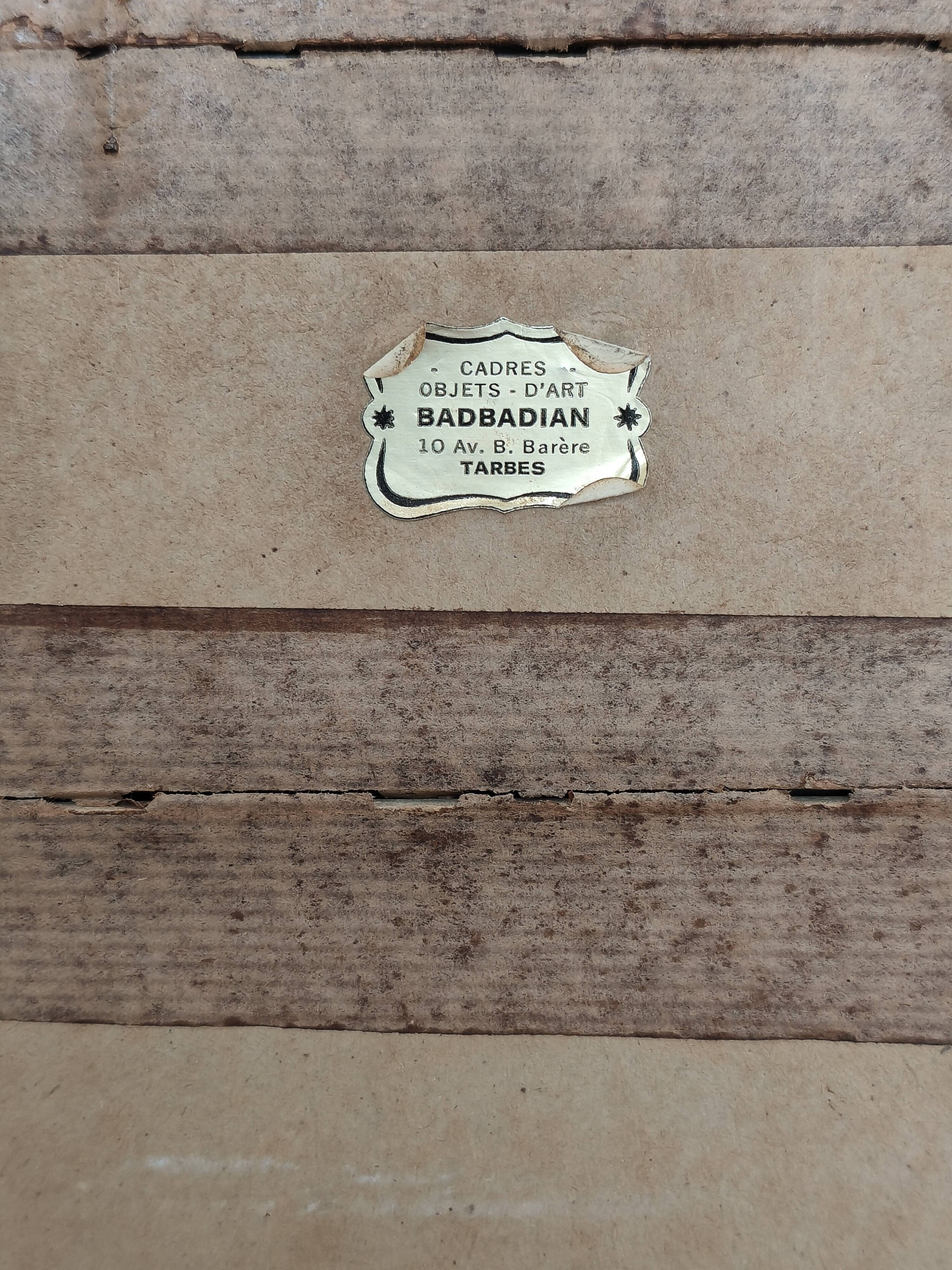 Antique gilded wooden rectangular mirror