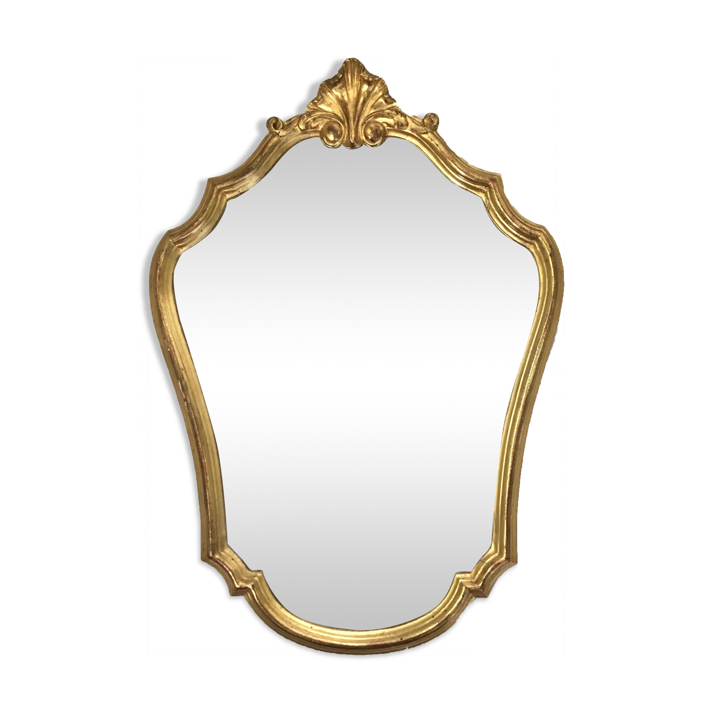 Baroque mirror in gilded wood – 63.5x45 cm - 70s.