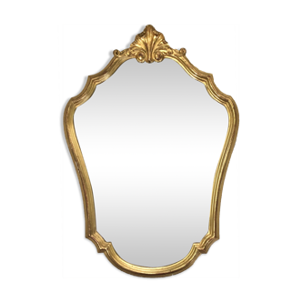 Baroque mirror in gilded wood – 63.5x45 cm - 70s.