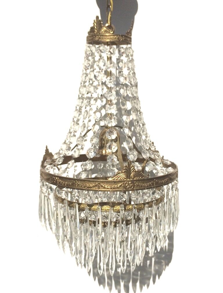 Grapefruit Hot Air Balloon Chandelier * Hollywood Regency * 50s