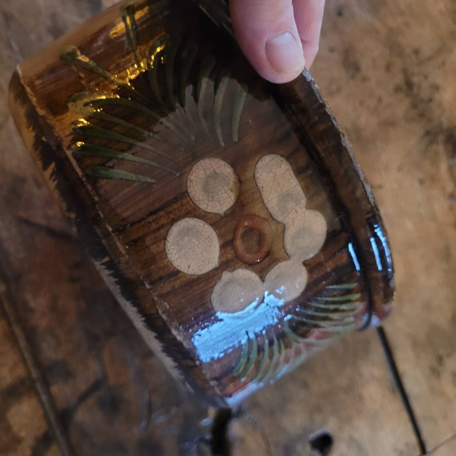 Glazed stoneware salad bowl from Soufflenheim 60s