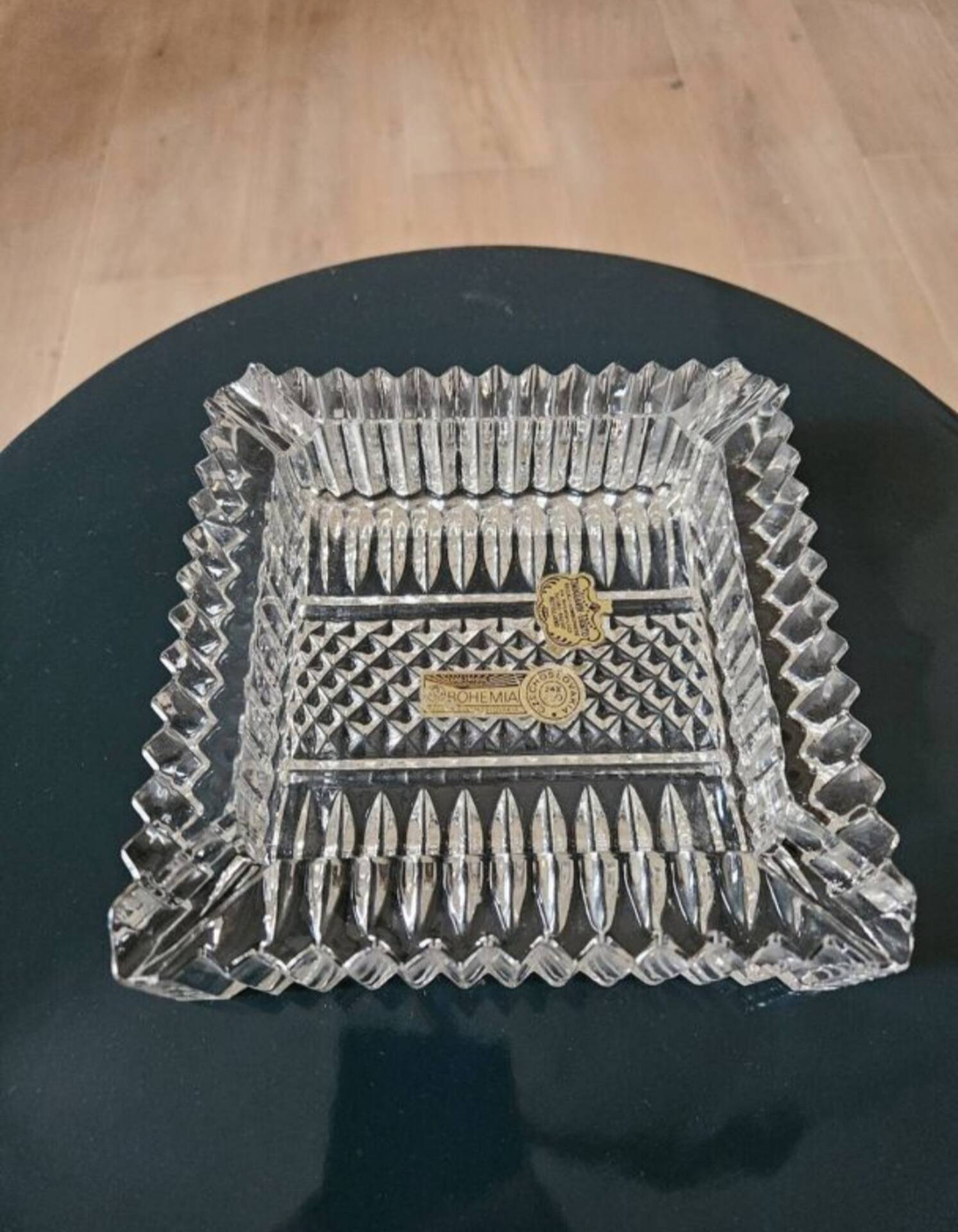Bohémian crystal ashtray