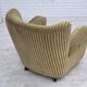 1960s, Danish relax armchair, furniture velour, oak wood.