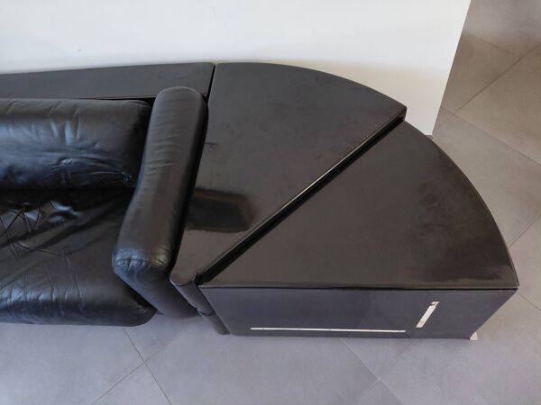 Cini Boeri - Canapé Gradual Lounge Cuir Noir Knoll/Gavina