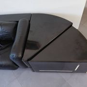 Cini Boeri - Gradual Lounge Sofa Black Leather Knoll/Gavina