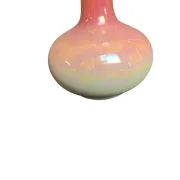Art Nouveau, iridescent faience soliflore vase from Sarreguemines around 1900.