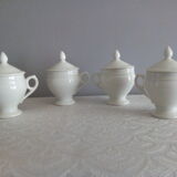 4 Porcelain cream jars