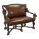 Carved Walnut Baroque Venetian Bench with Leather