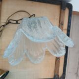 Vintage frosted blown glass pendant light