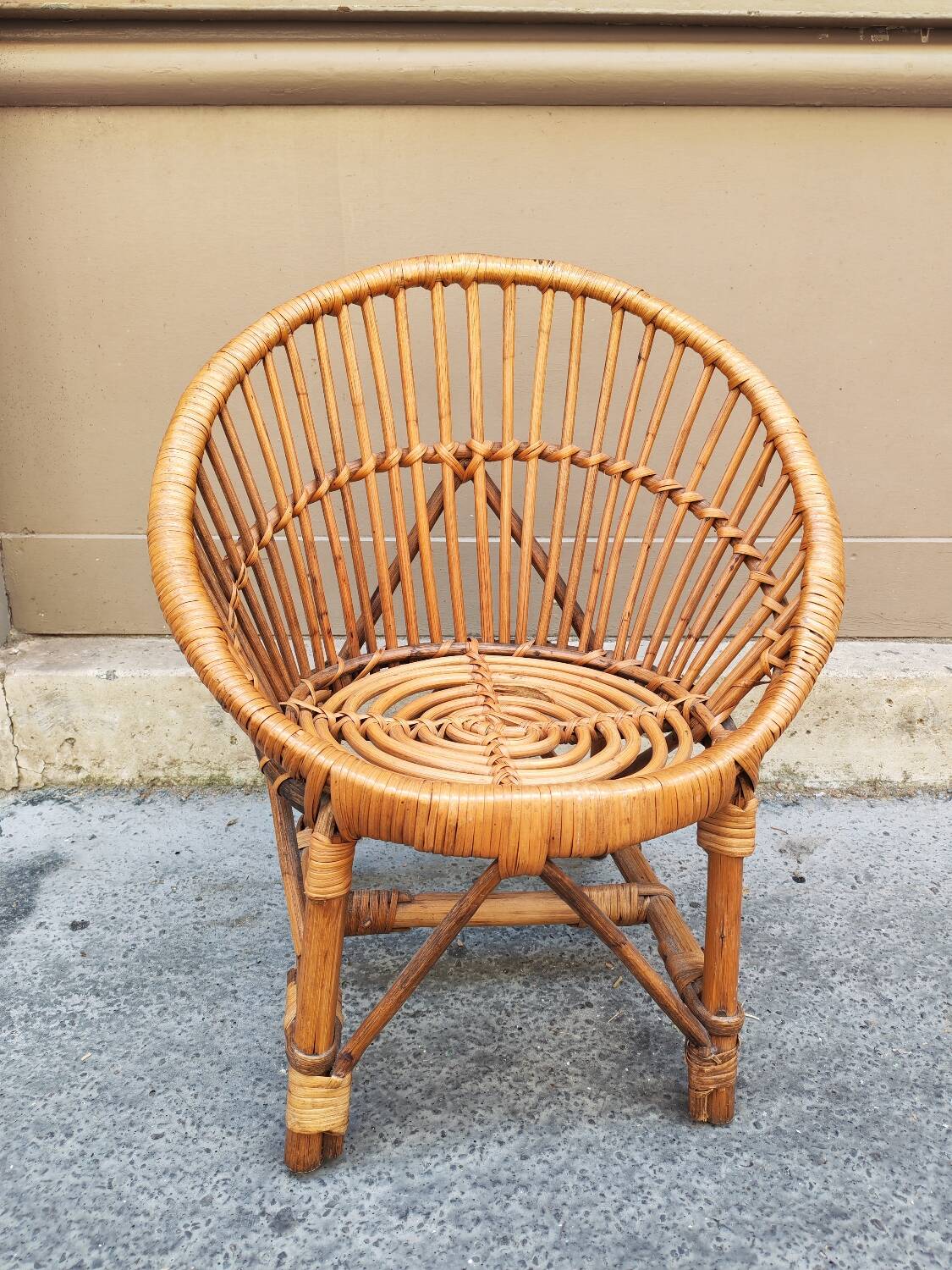 Fauteuil enfant en rotin