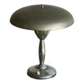 Lampe de table en laiton patiné et chromé années 1950