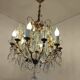 Cage chandelier with 6 light arms and crystal dagger, late 19th century