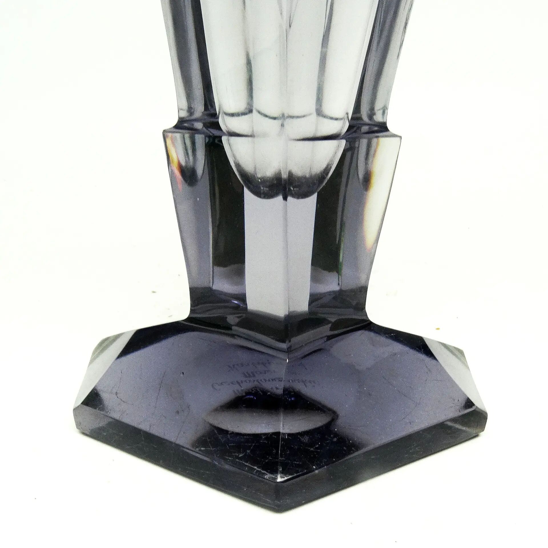 Art Deco vase, crystal, Moser, Czechoslovakia, 1930s