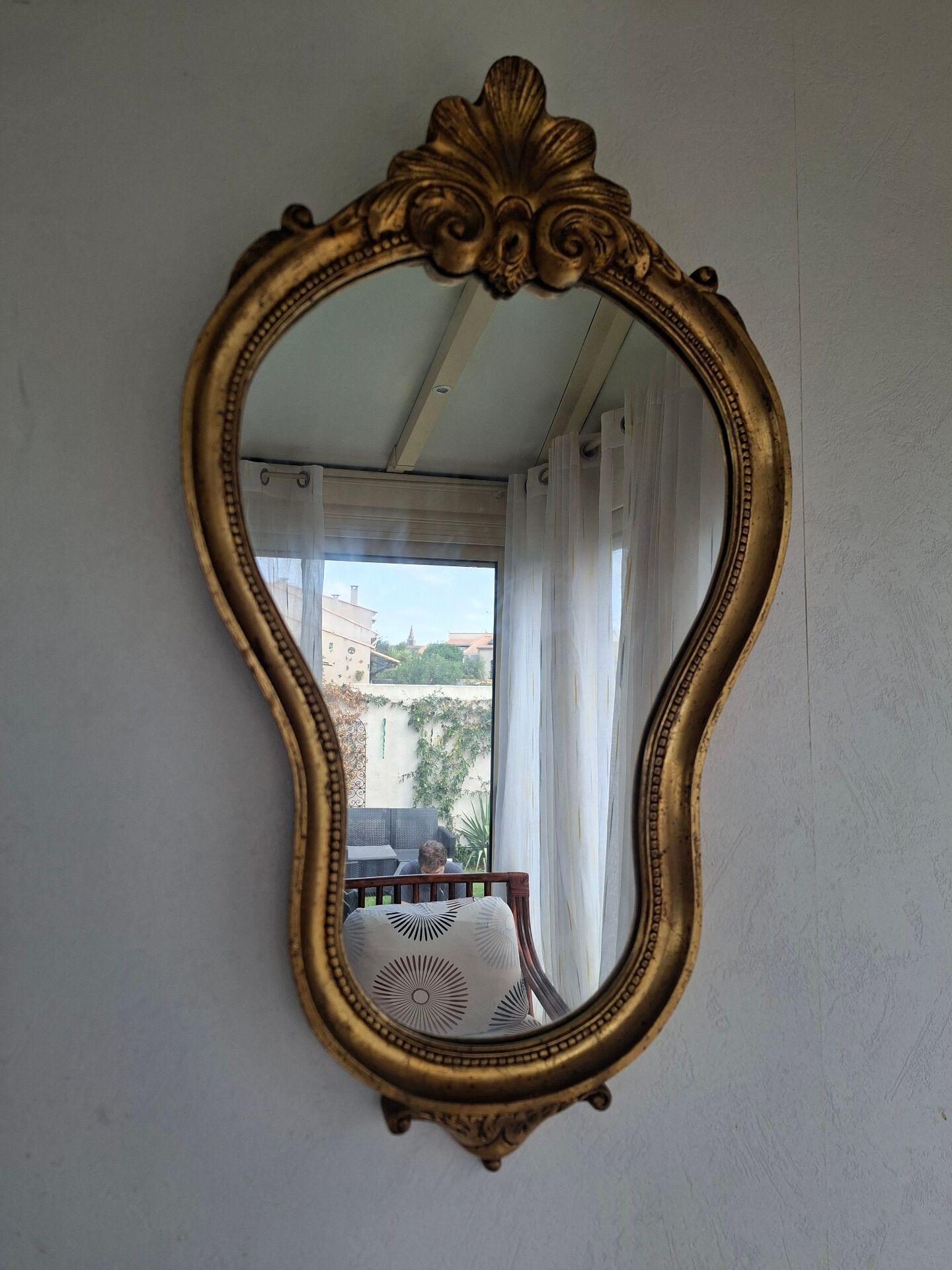 Miroir doré en bois style baroque