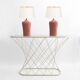 White Twisted Console 1980s  Noguchi Style USA Mid Century Oval