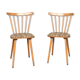 Pair of Scandinavian chair fabric light wood flower feet compasses