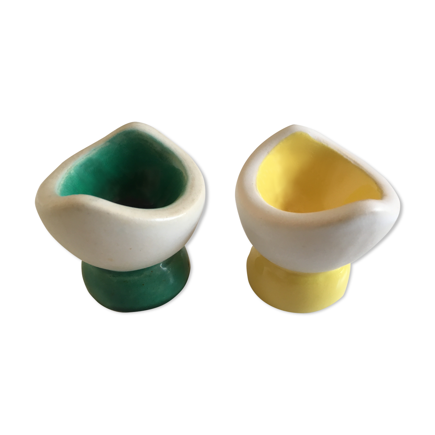 Pair of egg cups modernists workshop ceramic 50
