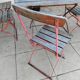 Table and 4 Bistro Guinguette chairs, antique circa 1900.
