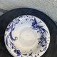 Hollow dish in enameled ceramic bird pattern hand painted Portugal numbered