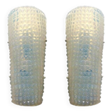 Set of Two "Crocodile" Opalino Murano Glass Wall Sconces