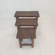 Set of 3 Brutalist Wooden Nesting Tables, Holland 1960s