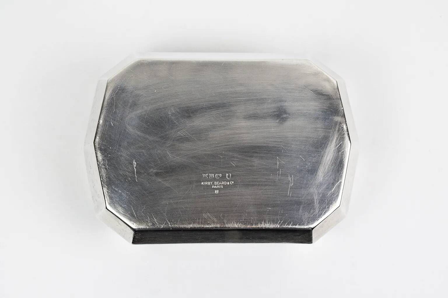 Art Deco set by Kirby Beard & Christofle – silver-plated box & tray
