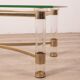 Table vintage années 70 en laiton et lucite design par sandro petti pour metalarte
