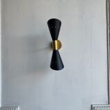 Paire d'appliques murale italienne couleur noir
