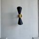 Paire d'appliques murale italienne couleur noir