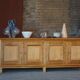 Modern Danish low enfilade in oak with panelled doors, mid-20th century.