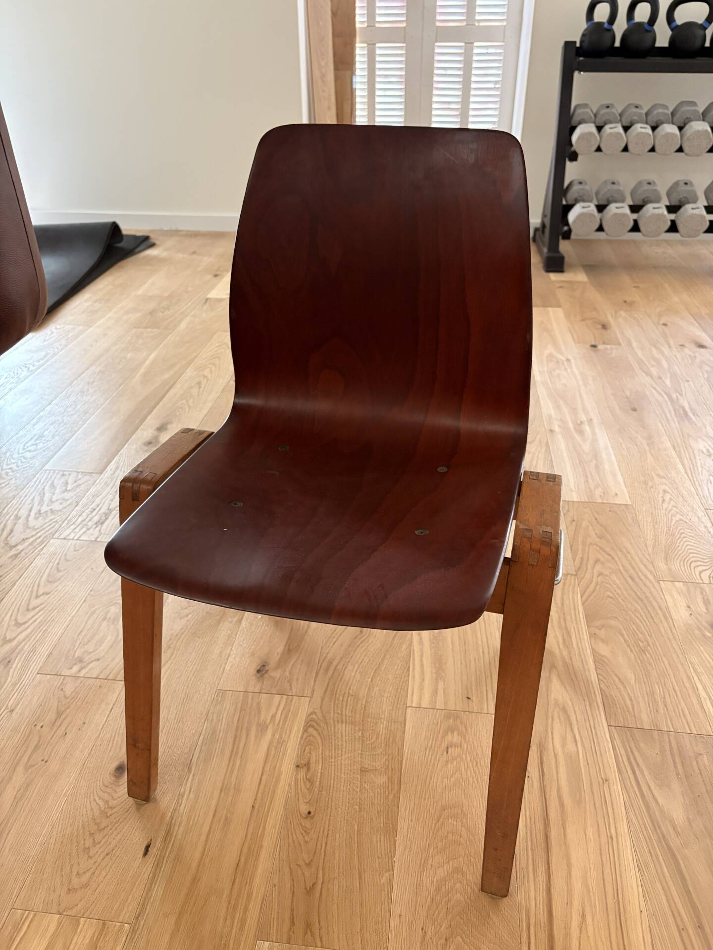 Several Magnificent 1960s wooden bistro chairs.