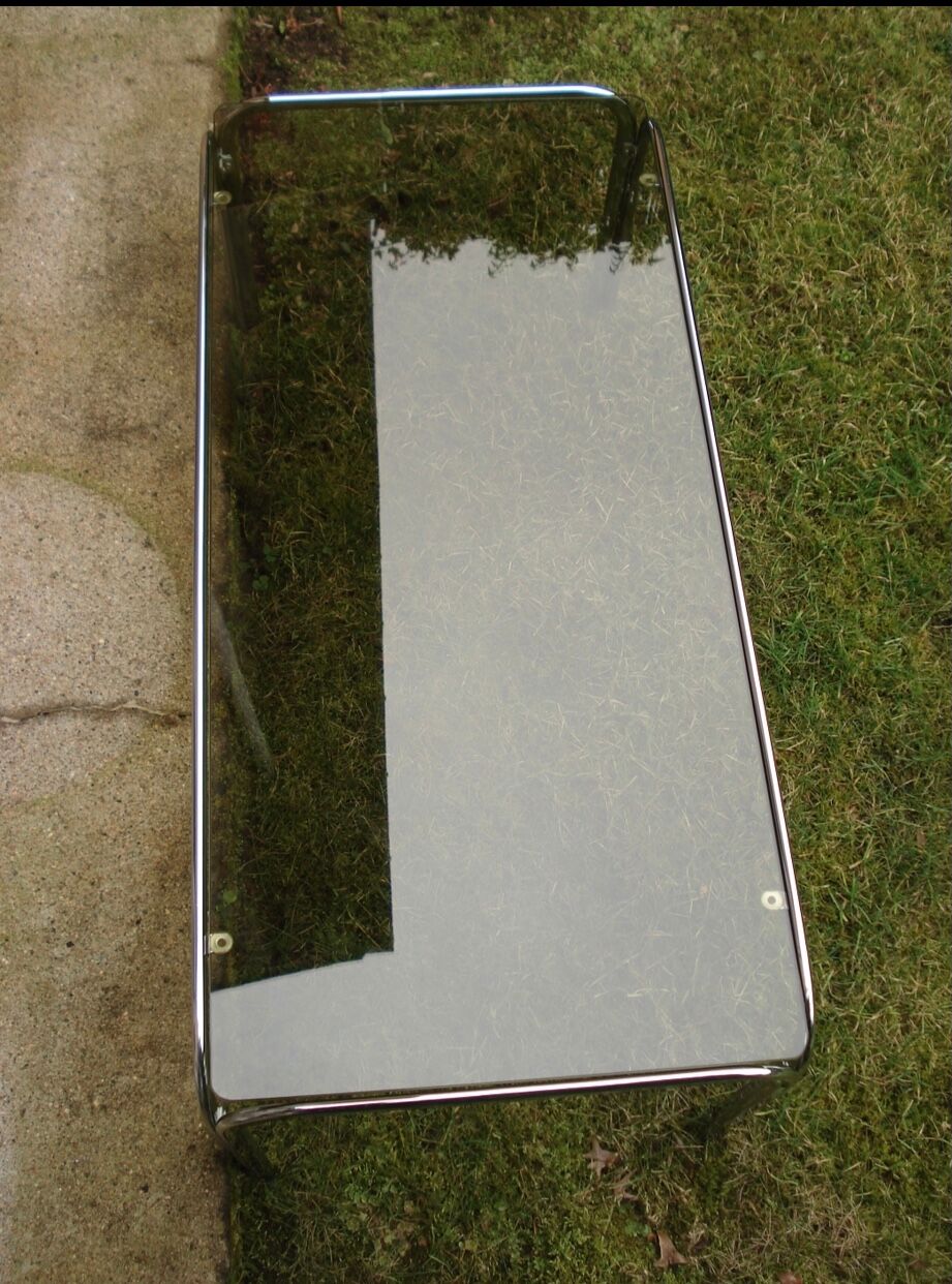 Vintage coffee table 1970 oval tube