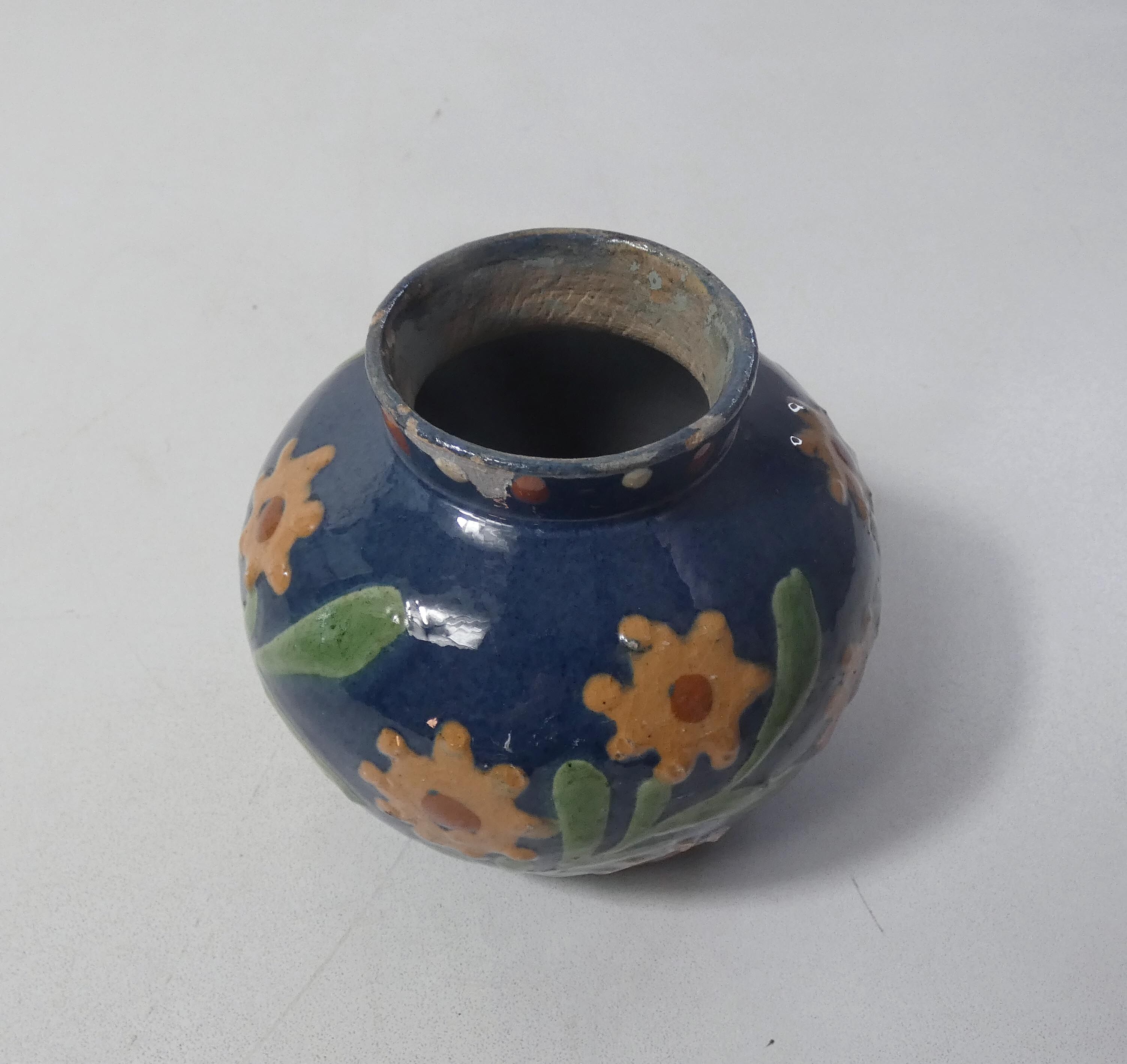 Old glazed ceramic vase elchinger style