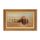 Oil on canvas seaside animated by characters