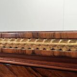 Austrian Louis XVI Commode in Walnut Veneer with Inlays and Gold Plate, 1790s