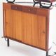 Comptoir meuble bar vintage. Bois, fer et eskaï rembourré. Vintage. Espagne, années 70.