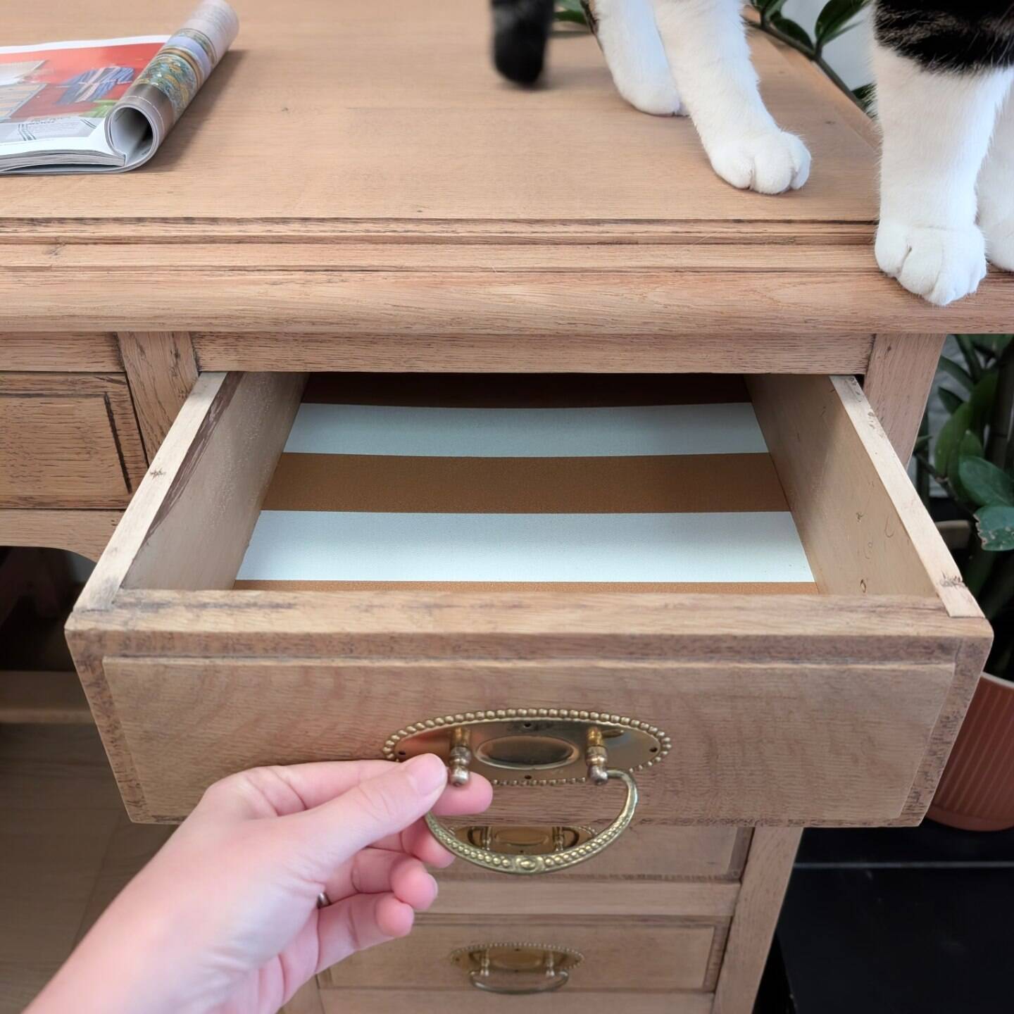 Solid wood desk