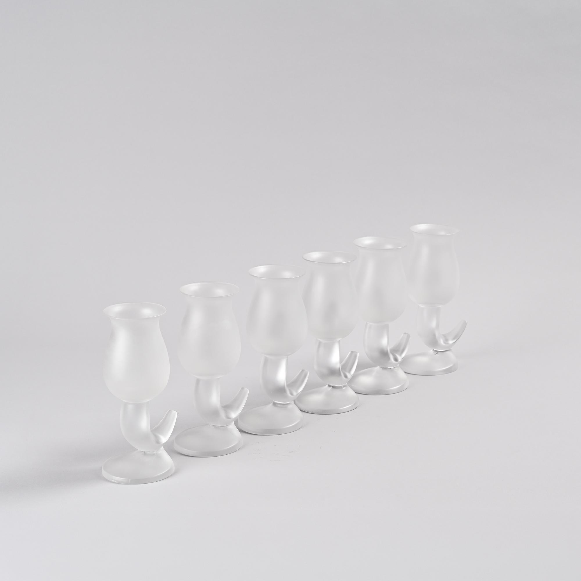 Suite de 6 verres « Fish » par Frank Gehry, Swid Powell, 1990