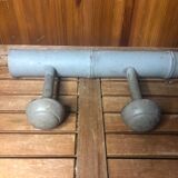 Ancienne patère porte manteau mural x2 bois gris vintage #a417