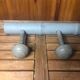 Ancienne patère porte manteau mural x2 bois gris vintage #a417
