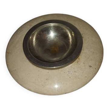 Fratelli Mannelli travertine candle holder ashtray from the 70s