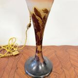 Art Nouveau mushroom lamp – Émile Gallé – Floral pansy decoration