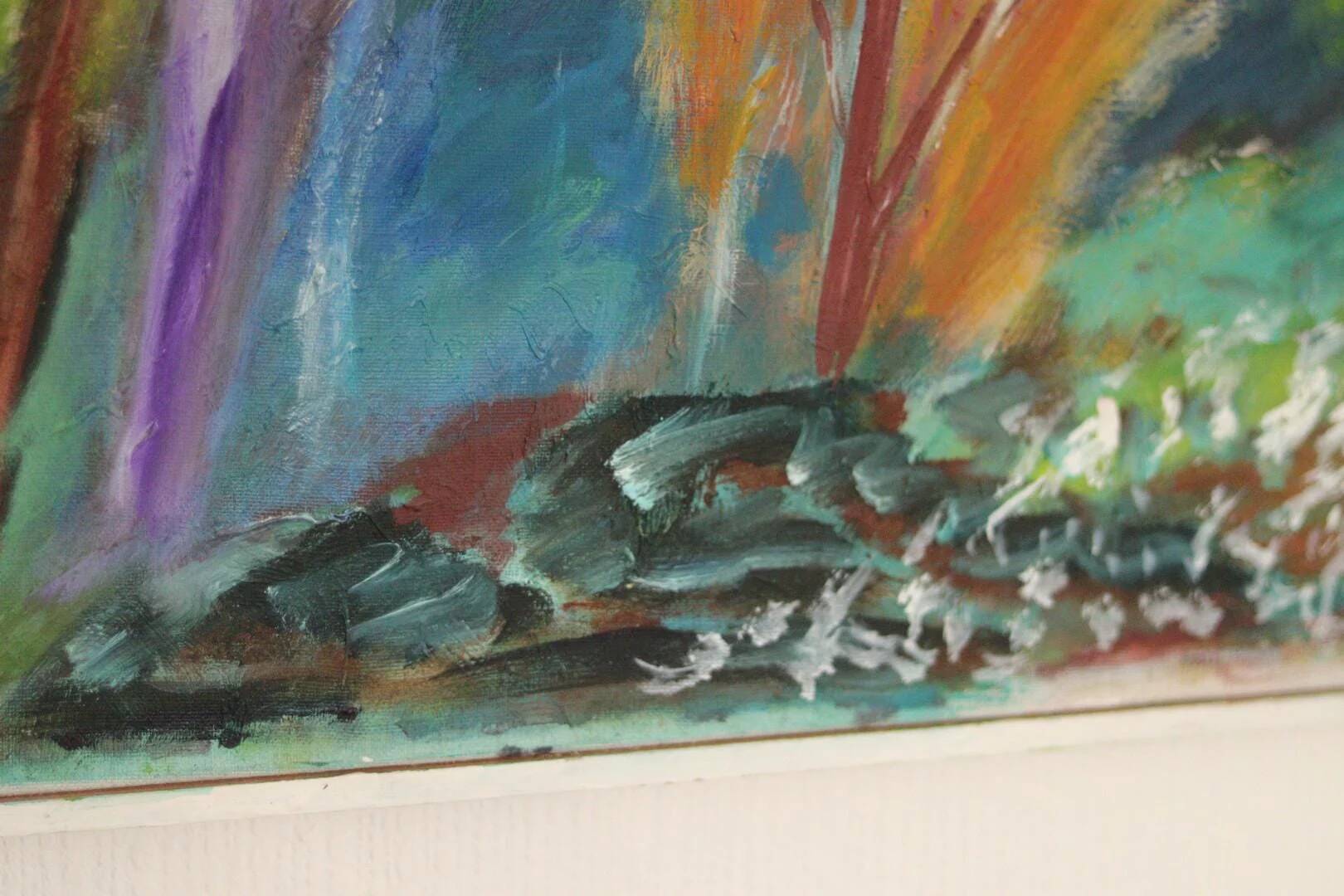 Huile sur toile suédoise "Arbres" par Hernek