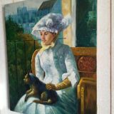 Portrait jeune femme et son chien